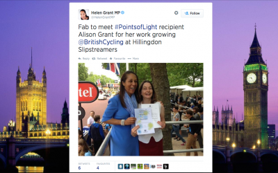 July 2014: Alison Grant Receives Points of Light Award